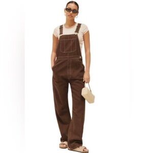 Reformation Utility Milo Brown Overalls